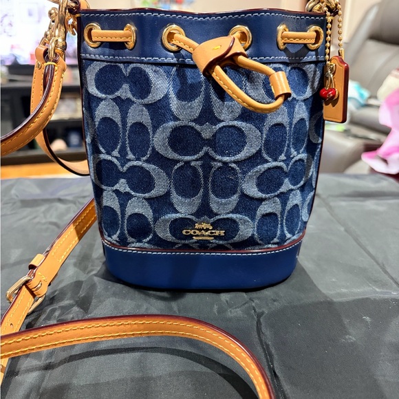 Coach Handbags - Coach Blue and Tan Crossbody Bag LIKE NEW!